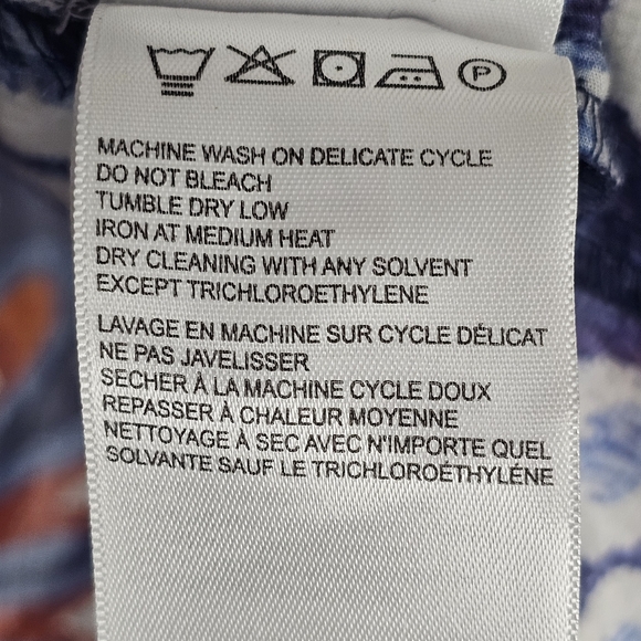 Farm Rio Pineapple Flowers High Neck Ruffles & Lace Blouse, EUC, size Small - Picture 11 of 13